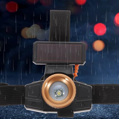 Linterna de cabeza LED Kichvoe recargable solar y USB en PVC 4