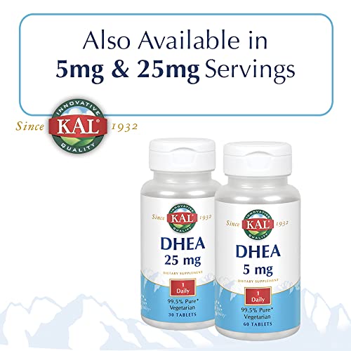 Kal Dhea 5 Mg | 99.5% Pure & Micronized | Healthy Balance & Aging Support Formula For Men & Women | Lab Verified & Vegetarian | 60 Tablets #TOP4