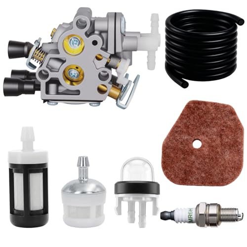 Dakule Carburetor Kit 4242-120-0601 Compatible with Stihl HS46 HS46C HS46C-E HS56 HS56C-E Hedge Trimmers Replace OEM 4242-120-0600 C1T-S195G with Air Filter Fuel Line Spark Plug