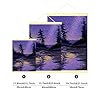 Trees Canvas Hanging Poster Wall Art, Nature Landscape Stars Water None Violet Poster Hanging with Frame Home Classroom Office Cubicle Decor 16x24 Inches #2