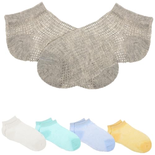 WRITWAA 5pares Calcetines Tobilleros Para Niño Niña Años Malla Transpirable Ultrafina Algodón Suave Paquete Para Verano