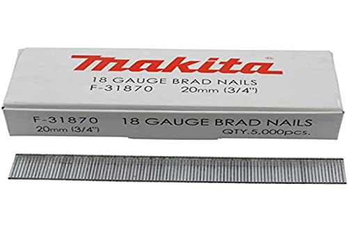 Clous tête homme mini brads 18 Ga galvanisés 20 mm pour cloueur (5000 pcs) - MAKITA F-31870