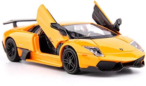 TGRCM-CZ 1/36 Scale Murcielago Casting Car Model, Zinc Alloy Toy Car for Kids, Pull Back Vehicles Toy Car for Toddlers Kids Boys Girls Gift (Orange)