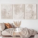 Abstract Neutral Canvas Wall Art for Living Room Bedroom Modern Home Artwork Beige Texture Canvas Painting Watercolor Picture Beige White Neutral Prints Abstract Picture 16x24inchx3pcs No Frame