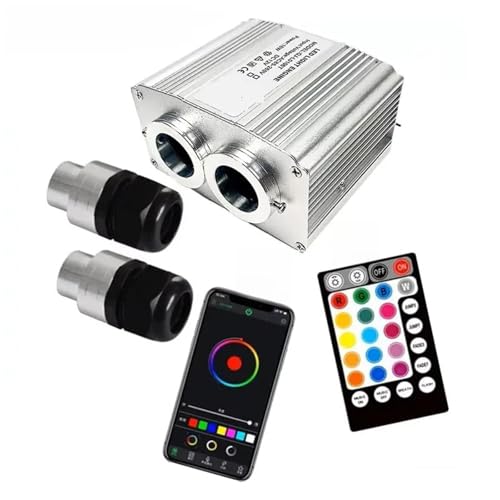 STRAFBRG Motor de luz LED RGBW 16 W con control remoto y música por Bluetooth, aplicación doble cabezal for techo coche,Instalación sin fisuras