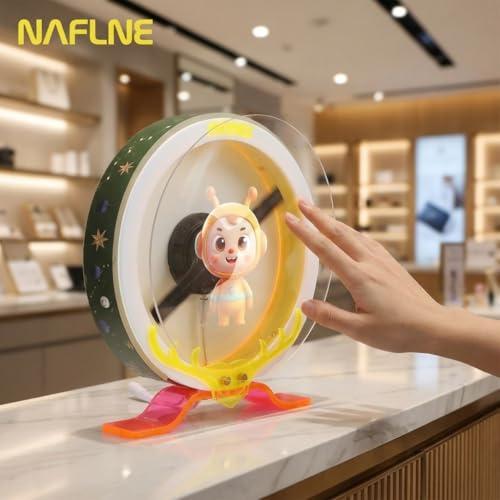 NAFLNE3D Hologram Fan With WiFi APP Control Holographic Display With High-Brightness LED, Adjustable Height, 1000-Video Library, Ideal For Trade Shows & Retai (Yellow, 11.9 Inches) by NAFLNE - Image 6