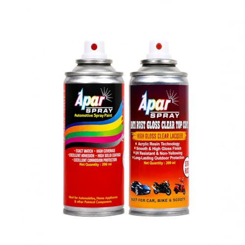 Image of APAR Spray Paint Arctic Silver (RC Colour Name) + GC Compatible for Tata Cars -200 ml (Pack of 2-Pcs)