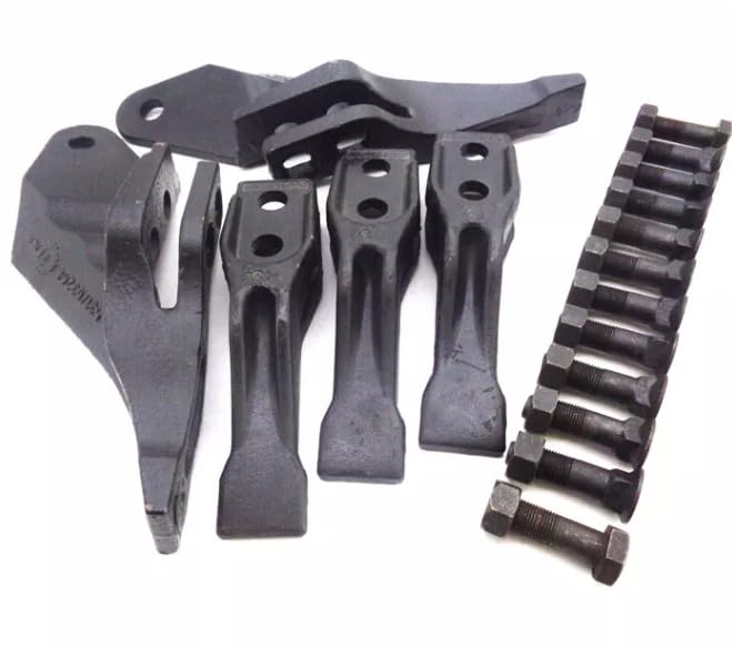 for JCB Backhoe 3 Pieces Tooth, 2 Side Cutters, 12 Nuts and Bolts Part No. 531/03205 531/03208 531/03209 826/00303 1340/0701