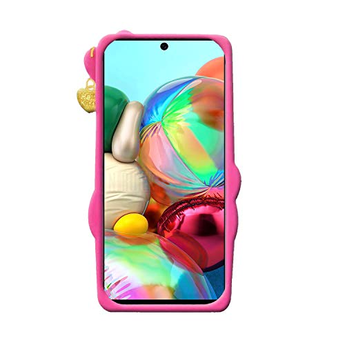 Image of Unirocka Hello Kitty Back Case Cover For Samsung Galaxy A71| 3D Cute Hello Kitty Case |Soft Silicone Rubber Back Cover With Pendant Kitty Cover For Samsung Galaxy A71 - Pink