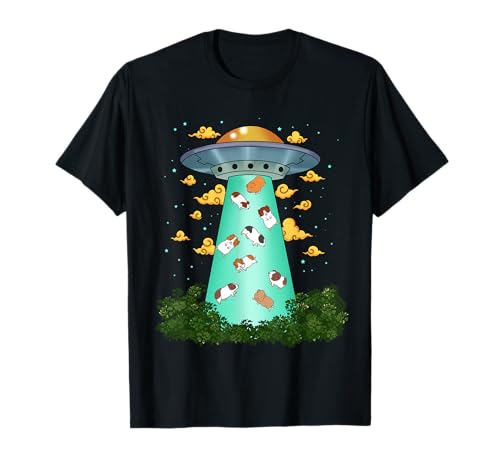 Divertente Guinea Pig Tshirt Donna Ufo Alien Porcellino Guinea Regalo Bambini Maglietta