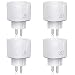 Produktbild Smart Steckdose, 16 A & 3680 W Steckdose WiFi kompatibel mit Android iOS Amazon Alexa Google Assistant, AISIRER Kompakte Steckdose programmierbar Fernbedienung App, kein Hub erforderlich, 4 Stück