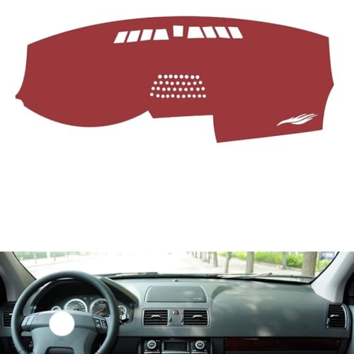 Leather Dash Board Cover mat Compatible with Volvo XC90 (No Navigation 2004-2014，Anti-Slip,Sun Protection Dashboard Cover-red
