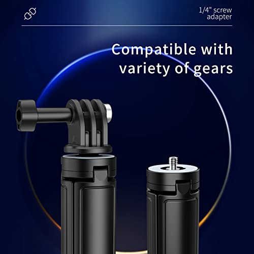 Telesin Selfie Stick Mini Desktop Tripod For Gopro Max Hero 10 9 8 7 6 5 Insta360 Dji Action 2 Osmo Pocket 2, Telescopic Handheld Selfie Pole Monopod Extension At 4 Lengths With 1/4 Screw Port #TOP2