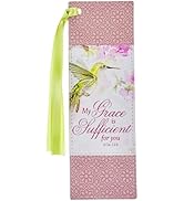 Christian Art Gifts Premium Vegan Leather Scripture Bookmark for Women: Grace is Sufficient Inspi...