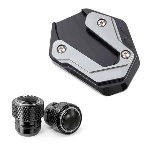 Extension béquille latérale en aluminium CNC gris et bouchons de valve haut de gamme pour FZ6 XJ6