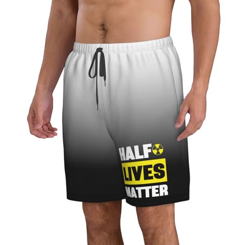 Half Lives Matter Men's Swim Trunks Quick Dry Beach Board Shorts Swimwear Bathing Suits for Holiday Party,2