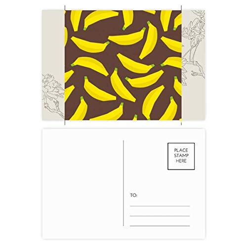 Jeu de cartes postales illustration jaune banane fleur multicolore 20pcs