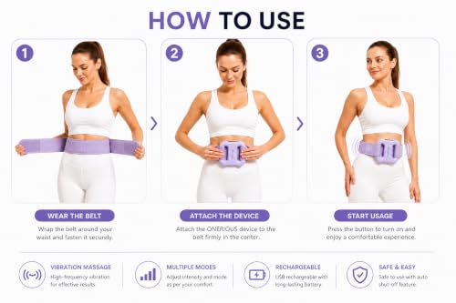 Image of Premium Belly Fat Burner Electric Abdominal Slimming Belt with Vibration & Heat, Belly Massager & Muscle Stimulator Belt for Stomach Toning, Body Shaper Fitness Belt for Men & Women Home Use