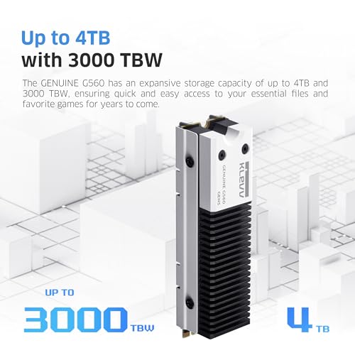 Image of KLEVV Genuine G560 1TB M.2 2280 NVMe PCIe Gen5x4 Internal SSD Heatsink Included, up to 13000MB /s with DRAM Cash (K01TBM2SP0-G56)
