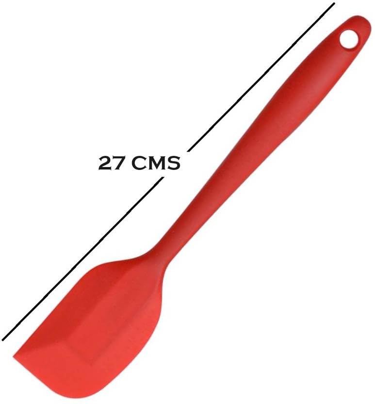 Image of Jamboree Silicone Spatula Set of 2, Large Heat Resistant Spatula for Cooking, Baking and Mixing, Non-Stick Cookware for Kitchen, BPA Free, Flexible, Seamless Design, Deluxe, Red.