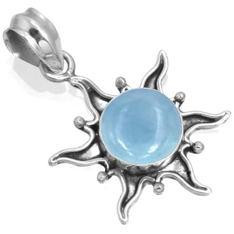 Jeweloporium 925 Silver Angelite Pendant Necklace Cover
