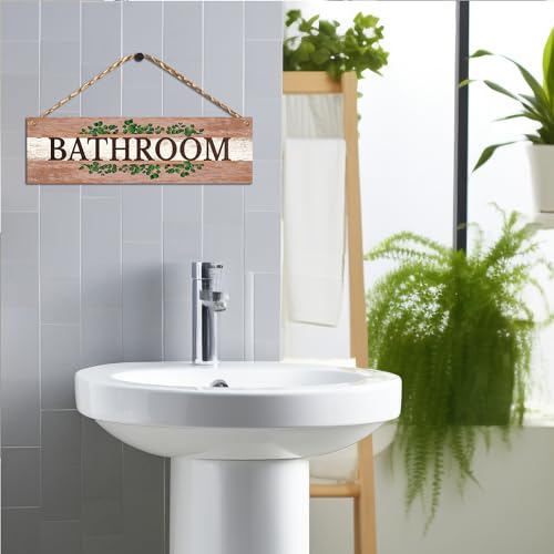 Image of Chaka Chaundh - bathrooms poster - bathroom posters with frame - bathroom quotes framed posters - bathroomss etiquette poster - bathroomss rules posters (Bathrooms wall plaque - set of 3 - vintage wood)