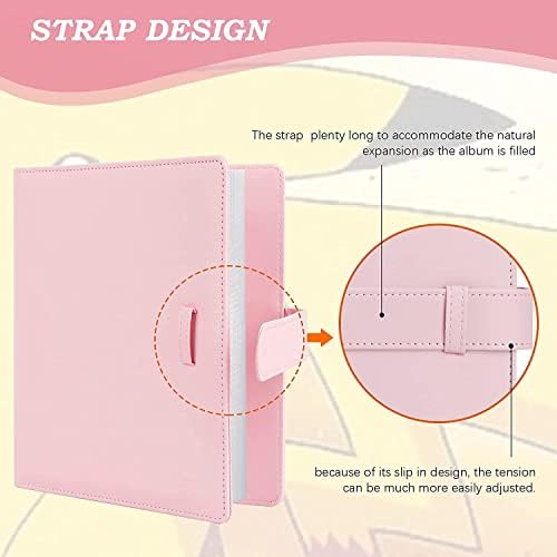 Crefotu 256 Pockets Mini Photo Album with Camera Case for Instax Mini 12 Camera (Pink)