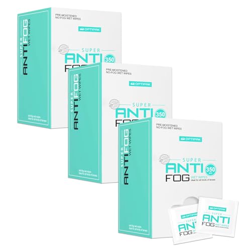 OPTIPAK Anti-Fog Pre-moistened Wipes for Glasses, Binoculars, Face Shields, Ski Masks or Swim...
