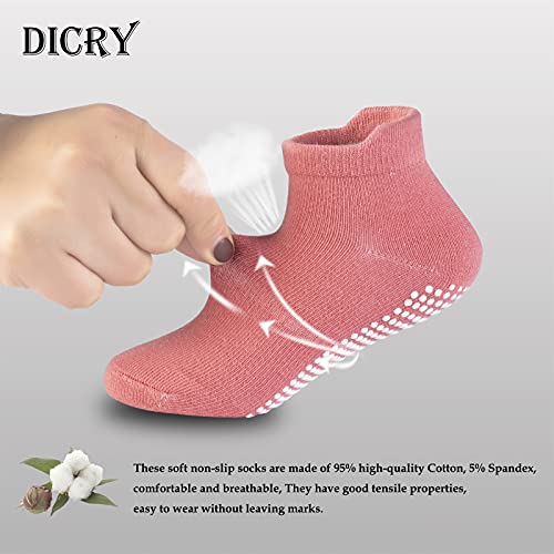 Dicry Bebê Meninas Meninos Antiderrapante Tornozelo Meias para Infantil Criança (Meninas, Conjunto d