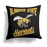 Northwest NCAA Alabama State Hornets Alumni Double-Sided Printed Throw Pillow, Soft Decorative Polyester Fan Cushion, Couch Bed or Game Room Decor, 18 x 18 in