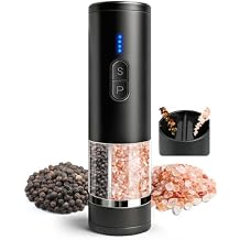 Aotto 2-in-1 Electric Salt and Pepper Grinder Set, USB-C Rechargeable Automatic Mill with LED Light, One-Handed Operation, Adjustable Coarseness
