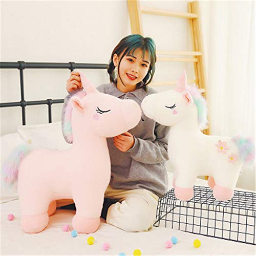 RAILONCH Plüsch Regenbogen Einhorn, Stofftier Plüschtier Kuscheltier Süß Teenager Herz Puppe Geschenk – Ansicht 4
