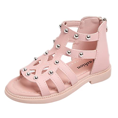 Toddler Baby Kid Little Girl High Top Sandals Open Toe Anti Slip Outdoor Sandals Summer Princess (Pink, 3 Big Kids)