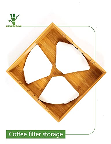 BAMBOO LAND BAMBOO k cup holder/storage, bamboo coffee cup drawer storage/organizer, K- cup holder, bamboo leaf tea box, K-Cup Carousel Holder/Organizer