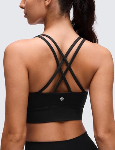 Image of CRZ YOGA Softness Mold Butterluxe Sports Bras | Molded Cup, Light Support, Yoga, Extremely Soft, Longline, Strappy Back, Scoop Neck, for Women