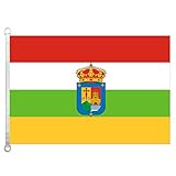  nothing Bandera de La Rioja (con escudo de armas), 90 x 150 cm, 100% poliéster, pancartas, impresión digital.