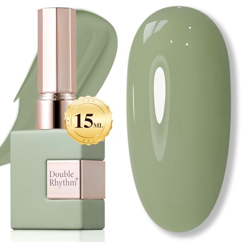 Double Rhythm 15ML Gel Polish Pure Sheer Same Color Same Bottle Soak Off Gel Polish Art Manicure Salon DIY at Home for Women (Sage Green-A1463)
