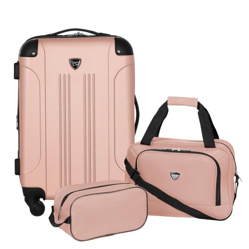 Image of Travelers Club Chicago Hardside Expandable Spinner Luggage, Rose Gold, 3-Piece Set, Chicago Hardside Expandable Spinner Luggage