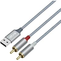 DCHAV Cable de audio RCA a USB de 4 pies, tipo A a 2 RCA,