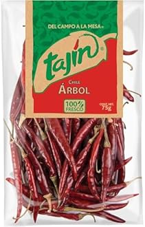 Tajin Mexican Dried Chillies Set | 1 x Guajillo Chillies 75g 1 x Ancho Chilli 75 1 x Arbol Chillies 75 1 x Pasilla Chilli 75g