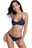🌸Damen bikini set der rückenfreie Bikini hat eine einfache, aber einzigartige Passform. Das rückenfreie Design zeigt sexy Schultern und Rücken. Das einfache Design macht Sie weiblicher. Eine Vielzahl von Farben zur Auswahl, es ist sehr gut für Sommerartikel geeignet.