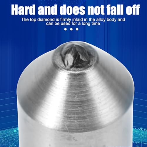 Diamant Abrichter, 10mm Dia Diamant Schleifscheiben Abrichter Runde Schaft Diamant Dresser, 10mm x 48mm 0.4 Karat Einpunkt-Abrichtwerkzeug Diamant Abrichtstift Diamant Schleifscheibe Stein Kommode