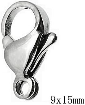 40 Piece Grade A 304 Stainless Steel Lobster Clasps Claw Clasps for Bracelet Necklace Jewelry Making Findings (9x15mm-8883) - Image 2