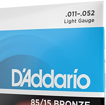 D'Addario Struny do gitary westernowej | struny gitarowe gitara akustyczna | struny do gitary akustycznej | NAJLEPSZA marka strunowa na całym świecie | EZ910 | 85/15 brąz | Light (11-52)