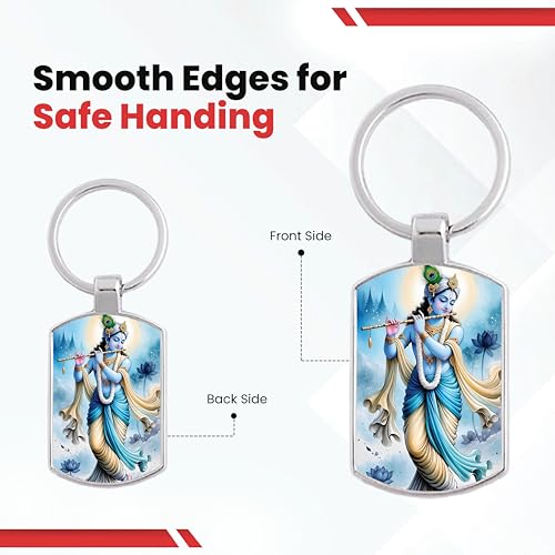 Image of Stylish Metal Keychains with Permanent Glossy Print - Inspirational Quotes & Spiritual Designs - Perfect Key chains for loved ones, Personal Use, Gifts & Return Gifts