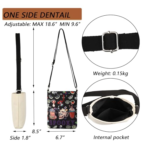 MBMSO Spooky Crossbody Bag Halloween Skeleton Gifts Zombie Skulls Cross Body Bag Gothic Crossbody Purse Spooky Season Gifts2