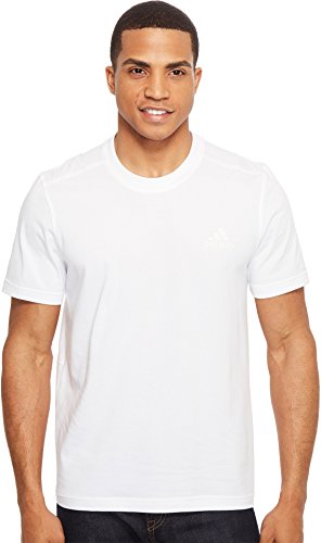 adidas Men's 3 Stripe Shorts Sleeve Jersey, Medium