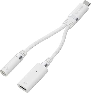 エレコム USB C to 3.5mm イヤホン 変換アダプタ オーディオ ジャック変換 DAC搭載 高耐久 ハイレゾ 充電しながら PD対応 【 音楽/通話 】 iPhone・android対応 ブラック MPA-C35DSPDWH