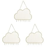 Cabilock 3Pcs Support Rustique en Fer Doré à Suspendre Vitrine Suspendue Support de Goujon Colliers en Forme de Bracelets Manteau Diamant Nuage Bracelet Affichage Clé Cuisine Nuage-
