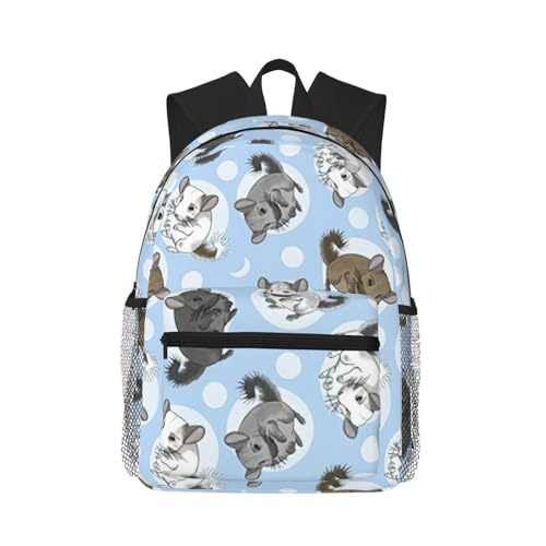 Sac à dos voyage polyvalent pour soulager le dos avec style chinchillas lune